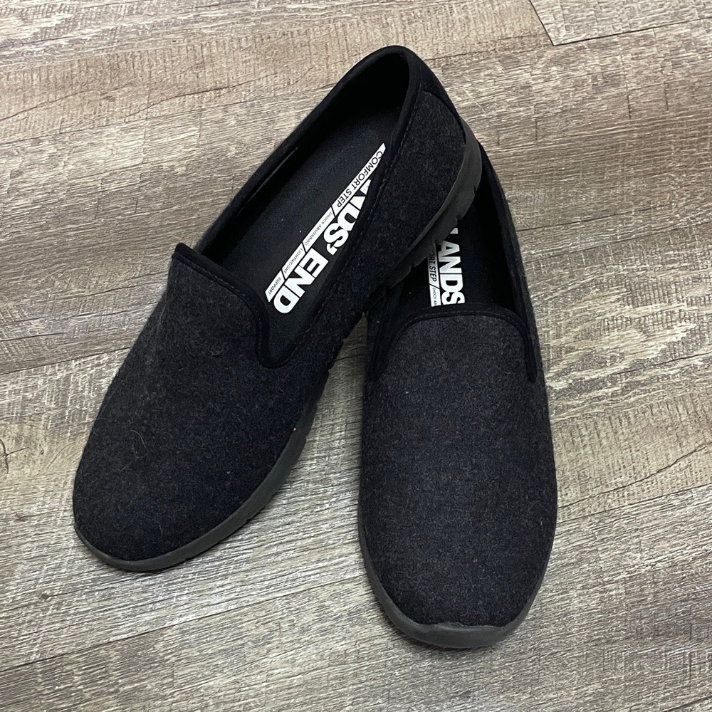 Lands End Comfort Step Wool Blend Slip On Loafers Black Womens 7D - Picture 6 of 7